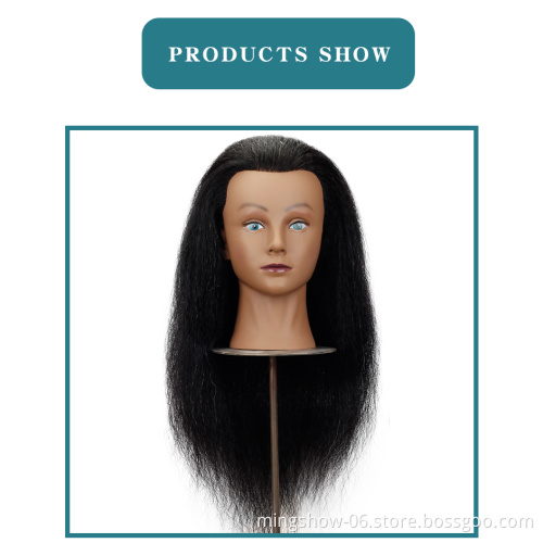 Hot sale Hairdresser training head 100% real wigs hair,manikin head for school  practice with animal hair mannequin head
